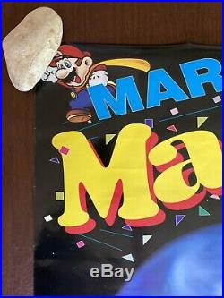 Vintage 1993 Nintendo NES SNES Gameboy Mario Mania Store Display Sign Poster NEW