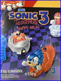 Vintage 1993 Sega Sonic The Hedgehog 3 Store Display Sign Translite McDonald's
