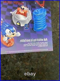 Vintage 1993 Sega Sonic The Hedgehog 3 Store Display Sign Translite McDonald's