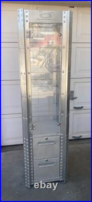 Vintage 1995-99 Aluminum Oakley Display Cabinet, X Metal Design 6'- 2 Drawer