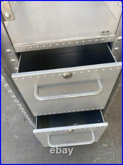 Vintage 1995-99 Aluminum Oakley Display Cabinet, X Metal Design 6'- 2 Drawer