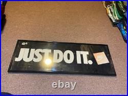 Vintage 1995 Nike Just Do It Framed Rectangular 37x13 Store Display Promo Sign