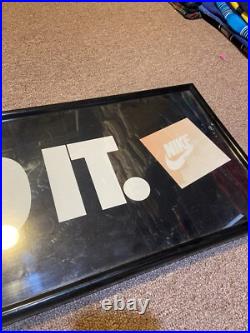 Vintage 1995 Nike Just Do It Framed Rectangular 37x13 Store Display Promo Sign