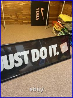 Vintage 1995 Nike Just Do It Framed Rectangular 37x13 Store Display Promo Sign