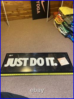 Vintage 1995 Nike Just Do It Framed Rectangular 37x13 Store Display Promo Sign