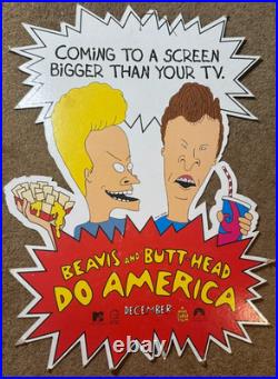 Vintage 1996 Beavis and Butt-Head Do America Cardboard Movie Promo Display