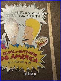 Vintage 1996 Beavis and Butt-Head Do America Cardboard Movie Promo Display