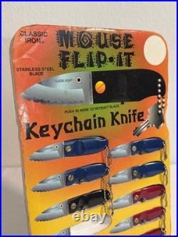 Vintage 1997 Keychain Knife MOUSE FLIP-IT Store Counter Display RARE HTF READ