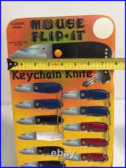 Vintage 1997 Keychain Knife MOUSE FLIP-IT Store Counter Display RARE HTF READ