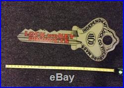 Vintage 32 Ilco Key Sign Double Sided Die Cut Key Shaped Sign Hardware Store