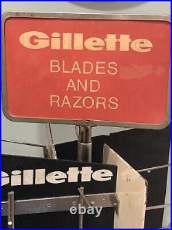 Vintage 4 Tier Gillette Store Razor Blade & Razor Display Rack Local Pick Up