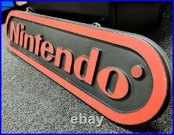 Vintage 4-foot Nintendo Double-Sided Hanging Store Promotional Display Sign NES