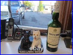 Vintage 40's Black & White Scotch Whisky Scottie Dog & Glass Bottle Display W@W