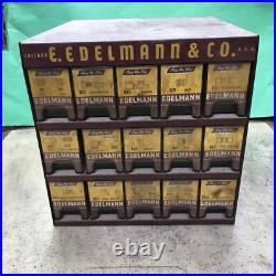 Vintage 50s 60s E. Edelmann Advertising Parts Cabinet Store Display 12x12x12