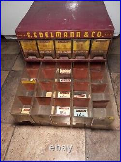 Vintage 50s 60s E. Edelmann Advertising Parts Cabinet Store Display(12x12x12)