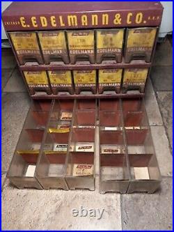 Vintage 50s 60s E. Edelmann Advertising Parts Cabinet Store Display(12x12x12)