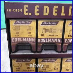 Vintage 50s 60s E. Edelmann Advertising Parts Cabinet Store Display 12x12x12