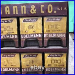 Vintage 50s 60s E. Edelmann Advertising Parts Cabinet Store Display 12x12x12