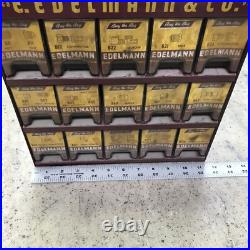 Vintage 50s 60s E. Edelmann Advertising Parts Cabinet Store Display 12x12x12