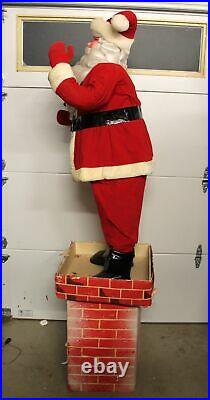 Vintage 7-Up 6 Ft Santa Claus on Chimney Christmas Advertising Store Display