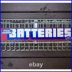 Vintage 70s Union Carbide Eveready Powerhouse Batteries Metal Display Rack Shelf