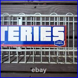 Vintage 70s Union Carbide Eveready Powerhouse Batteries Metal Display Rack Shelf