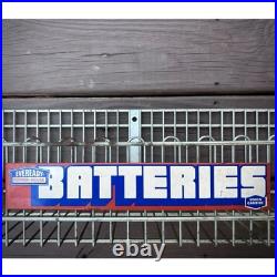 Vintage 70s Union Carbide Eveready Powerhouse Batteries Metal Display Rack Shelf