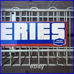 Vintage 70s Union Carbide Eveready Powerhouse Batteries Metal Display Rack Shelf
