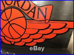 Vintage 80s Nike Air Jordan Icon Logo Acrylic Store Display Sign