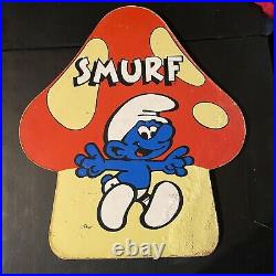 Vintage 80s Smurf Store Retail Display Sign HTF