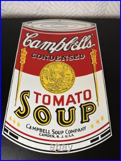 Vintage 90s Campbells Soup Tomato Porcelain Man Cave Store Sign Display Garage