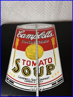 Vintage 90s Campbells Soup Tomato Porcelain Man Cave Store Sign Display Garage