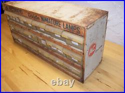 Vintage AC Miniature Lamp Metal Display Cabinet Garage Advertising