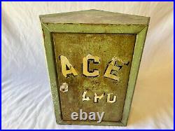 Vintage ACE LARD METAL CORNER CABINET SHELF STORE DISPLAY ADVERTISING 14h
