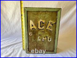Vintage ACE LARD METAL CORNER CABINET SHELF STORE DISPLAY ADVERTISING 14h