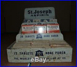 Vintage ADVERTISING SIGN Country STORE DISPLAY ST. JOSEPH'S ASPIRIN OUTSTANDING