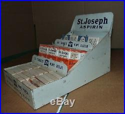 Vintage ADVERTISING SIGN Country STORE DISPLAY ST. JOSEPH'S ASPIRIN OUTSTANDING