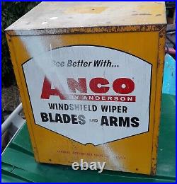 Vintage ANCO Windshield Wiper Blades And Arms Metal Store Display Cabinet
