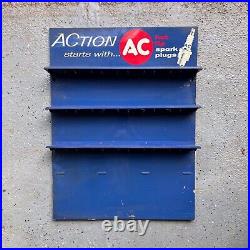 Vintage Action AC Hot Tip Spark Plugs Metal Wall Display Advertising Made in USA