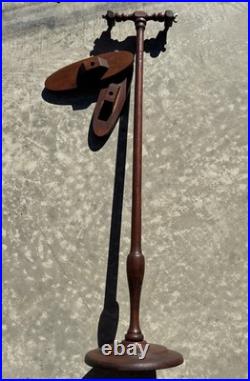 Vintage Adjustable Double Shoe Display Stand Wood Retail Store Fixture 24 Lot 2