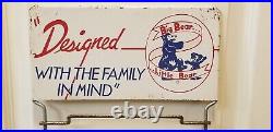 Vintage Advertising Big Bear Little Bear Designed Store Display Metal Sign Rack