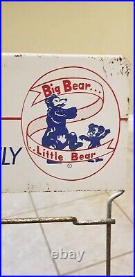 Vintage Advertising Big Bear Little Bear Designed Store Display Metal Sign Rack