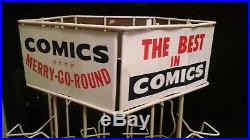 Vintage Advertising Comic Book Merry Go Round Display Rack 5 Panel Old Store