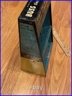 Vintage Advertising Display Case BUSS GLASS TUBE FUSES WHY BE HELPLESS WHEN