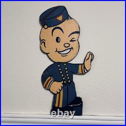 Vintage Advertising Display Cutout 16 Tall DieCut Cardboard Character Sign