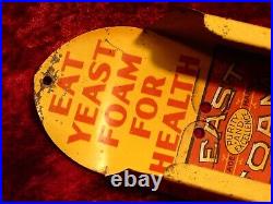 Vintage Advertising EAT YEAST FOAM Tin Store Display Dispenser- EX Cond