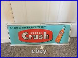 Vintage Advertising Orange Crush Soda Tin Store Display Sign 814-z