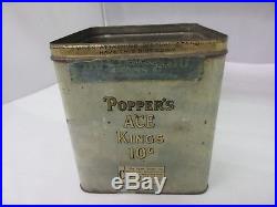 Vintage Advertising Popper's Ace Tobacco Store Counter Display Tin 648-y