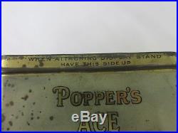 Vintage Advertising Popper's Ace Tobacco Store Counter Display Tin 648-y