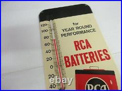 Vintage Advertising Rca Batteries Store Display Tin Thermometer M-339